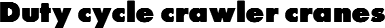 Duty cycle crawler cranes
